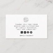 Minimale dank voor uw hart Kleine Ondernemingen Visitekaartje (Achterkant)