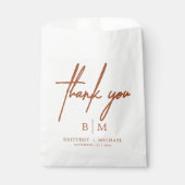 Minimale dank voor uw huwelijk met Terracotta Bedankzakje (Voorkant)