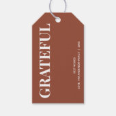 Minimale DANKBARE Terracotta Gift Labels Cadeaulabel (Voorkant)