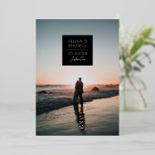 Minimale Deco-foto 'Save the Date' in goud Folie Uitnodiging (Staand Voorkant)