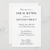 Minimale Deco Witte Bruidsdouche Kaart (Voorkant / Achterkant)