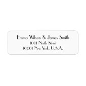 Minimale Deco witte retour adreslabels Etiket (Voorkant)