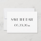 Minimale Deco Witte Trouw Save The Date Kaart (Voorkant)