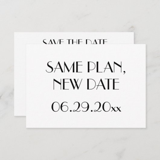 Minimale Deco Witte Trouwdatum Aanpassen Save The Date (Voorkant / Achterkant)