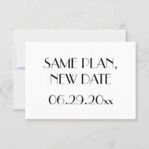 Minimale Deco Witte Trouwdatum Plan Nieuwe Datum Save The Date