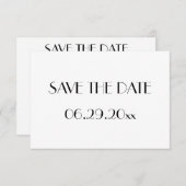 Minimale Deco witte trouwkaart Save The Date (Voorkant / Achterkant)