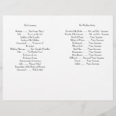 Minimale Deco Witte Trouwprogramma's (Achterkant)