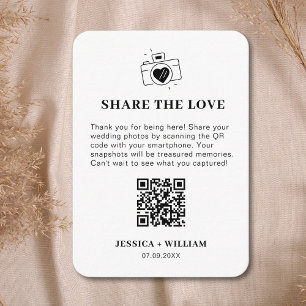 Minimale 'Deel de Liefde' QR-code bord Informatiekaartje