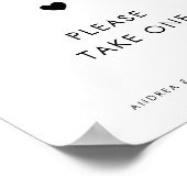 Minimale delicate script & hart fans bruiloft teke poster (Hoek)