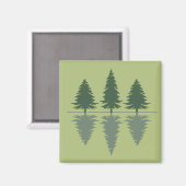 Minimale dennenbomen reflectiebos magneet (Voorkant / Achterkant)