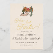 Minimale Desert Fiesta Bachelorette Weekend Goud Folie Uitnodiging (Voorkant)
