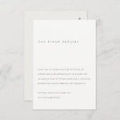 Minimale details over het huwelijk in zwart-wit en informatiekaartje (Voorkant / Achterkant)