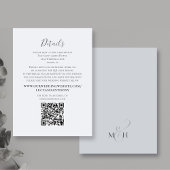 Minimale details QR-code voor bruiloft Informatiekaartje