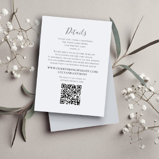 Minimale details QR-code voor bruiloft Informatiekaartje