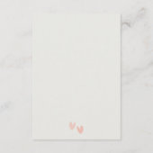 Minimale details van het elegante dusky roze hart informatiekaartje (Achterkant)