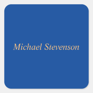 Minimale diepblauwe moderne platte vierkante sticker