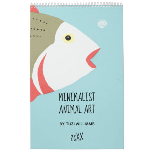 Minimale dierenartsenparket vogel fox konijnenkorf kalender