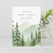 Minimale digitale berg save the date (Staand voorkant)
