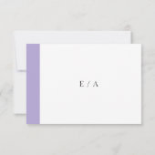 Minimale digitale legeraarster Paarse bruiloft RSVP Kaartje (Achterkant)