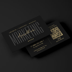Minimale digitale marketingconsultant zwart visitekaartje