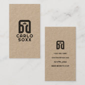 Minimale DJ-hoofdtelefoon logo Visitekaartje (Voorkant / Achterkant)