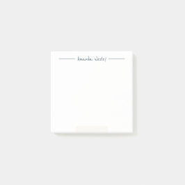 Minimale donkerblauwe Monogram Volledige naam Post-it® Notes