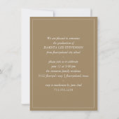 Minimale donkerbruine gouden en witte Afstuderen f Kaart (Achterkant)