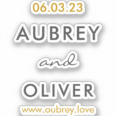 Minimale donkergrijs- en goudweddenschapsdatum sticker (Voorkant)