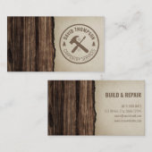 Minimale donkerhoutkorrel Professional Visitekaartje (Voorkant / Achterkant)