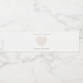 Minimale Donkerroze Bloemhart Bruidsdouche Waterfles Etiket (Enkel label)