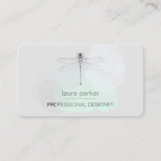 Minimale Dragonfly Professional Black en White Visitekaartje (Voorkant)