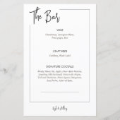 Minimale drinken voor zwart-wit trouwmenu (Achterkant)