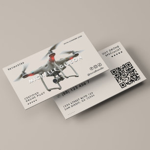 Minimale dronepiloot UAV-operator beige zand Visitekaartje