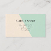 Minimale Dual Tone Mint & Natural Visitekaartje (Achterkant)