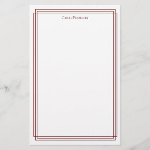 Minimale dubbele bordeauxrand briefpapier
