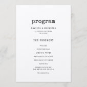 Minimale dubbelzijdige bruiloft met schrijfmachine programma (Voorkant)