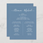 Minimale Dusty Blauw en Wit Eenvoudig bruidsfeest (Voorkant / Achterkant)