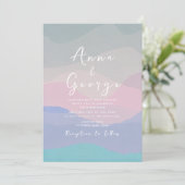 Minimale Dusty Blue Boho Huwelijksuitnodiging Kaart (Staand voorkant)