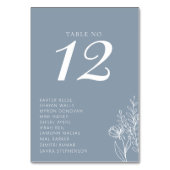Minimale Dusty Blue Modern Classic Weddennames Kaart (Voorkant)