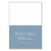 Minimale Dusty Blue Script Custom Name Place Card Kaart (Voorkant)
