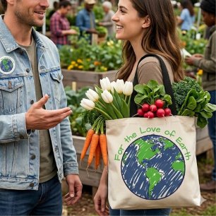 Minimale Eco Voor de Liefde van Aardedag Cadeau Draagtas