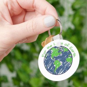 Minimale Eco Voor de Liefde van Earth Day Cadeau Sleutelhanger