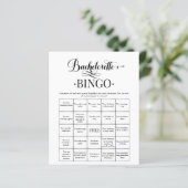 Minimale Eenvoudige Bachelorette Bingo Game (Staand voorkant)