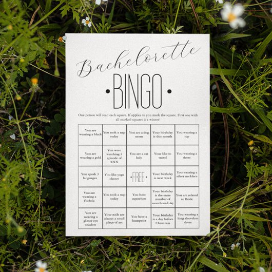 Minimale Eenvoudige Bachelorette Bingo Game