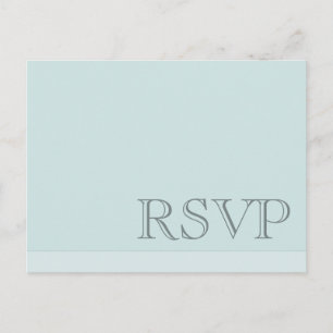 Minimale Eenvoudige Basis Blauw Grijs RSVP Uitnodiging Briefkaart
