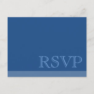 Minimale Eenvoudige Basis Blauwe RSVP Uitnodiging Briefkaart