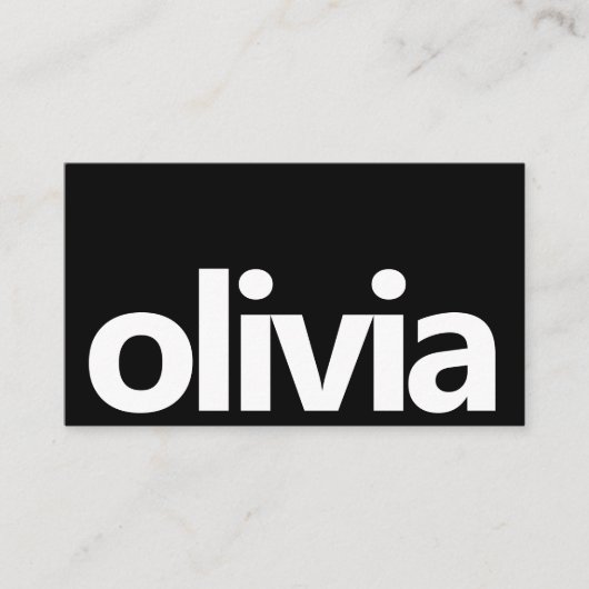 Minimale eenvoudige Black & White Grote Merknaam Visitekaartje (Voorkant)