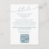 Minimale Eenvoudige Blauwbruiloft QR-code Informatiekaartje (Voorkant)