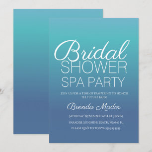 Minimale Eenvoudige Blauwe Ombre Spa Feest Bruidsb Kaart