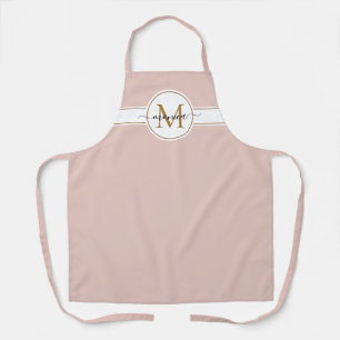 Minimale Eenvoudige Blush Pink Gold Monogramme Naa Schort
